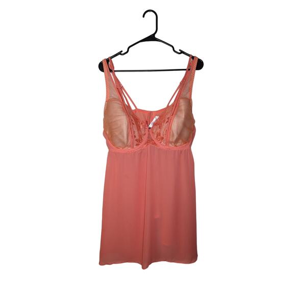 NWT Cacique 2pc Mesh Lace Babydoll/Thing Lingerie Set - Picture 1 of 13